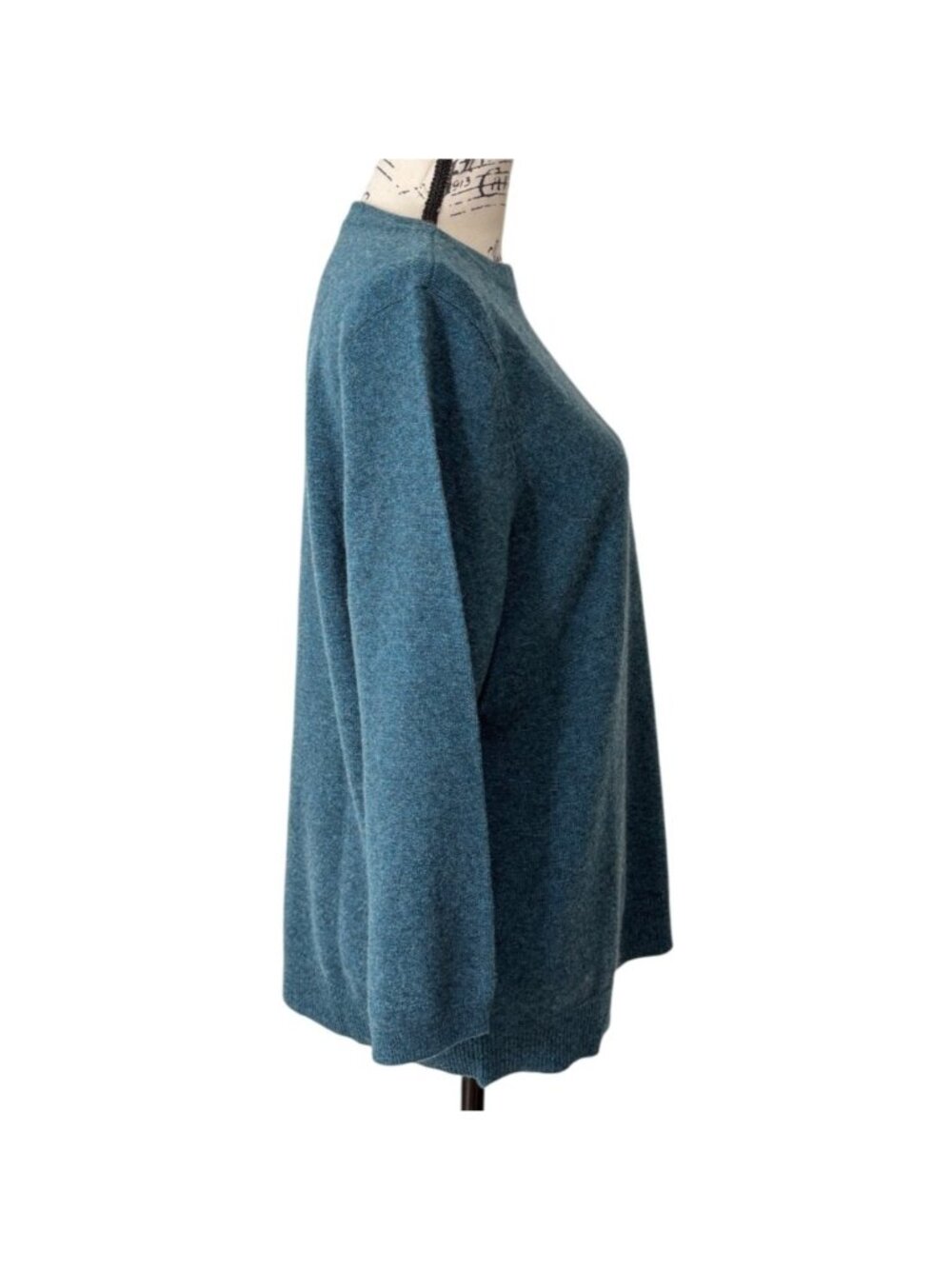 Talbots Womens XL Pure Cashmere Wool Sweater Teal Blue Pullover Crew Neck NEW - Picture 2 of 7